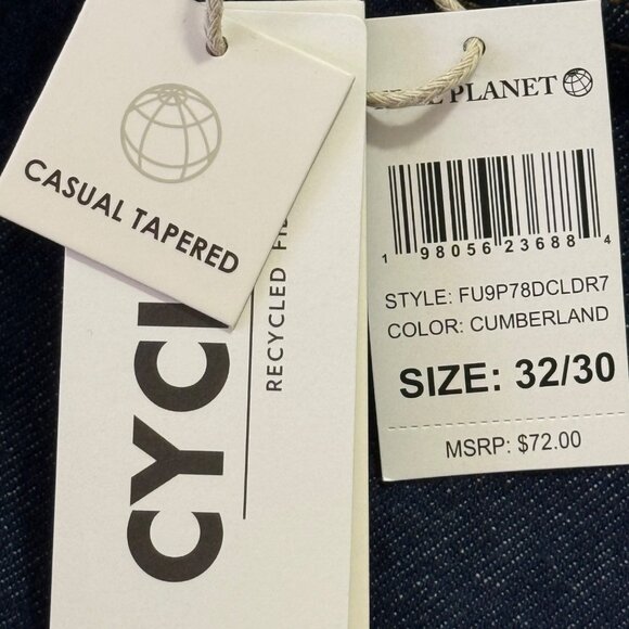 Free Planet Men's Casual Tapered Regular Fit Mid Rise Blue Denim Jean 32x30 NWT - Picture 5 of 10